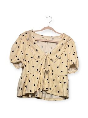 Women’s Anthropologie Porridge polka dot Gwen top, size medium